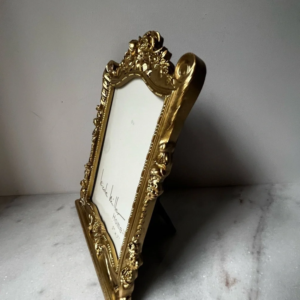 Nicole Miller Gold Ornate Picture Frame for 5x7” photo